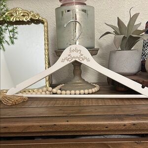 White Wooden Hanger with Floral Design